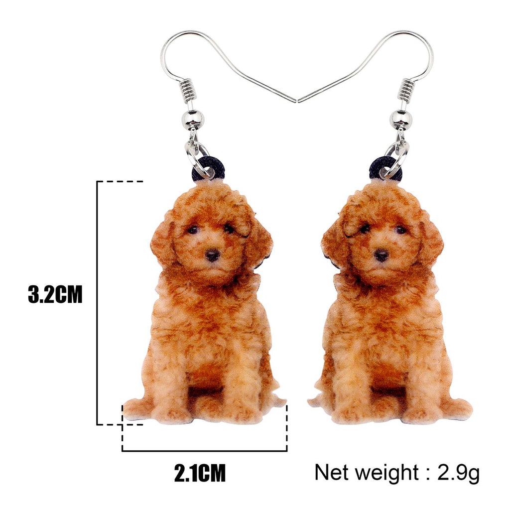 NEWEI Acrylic Cute Basket Dog earrings Drop Dangle Fashion Animal Jewelry For Women Gift Charms