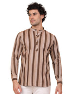 Jompers Mens Striped Short Kurta