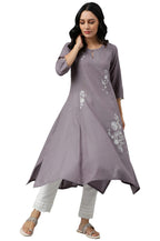 W For Woman Dusk Purple Embroidered Kurta_22Auw18096-830040_Xl