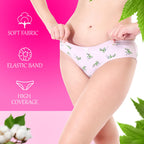 Xjarvis Flirtfusion Panties For Women, High Coverage Cotton Blend Panty, Ladies Printed Briefs, Breathable Mid-Waist Underwear,