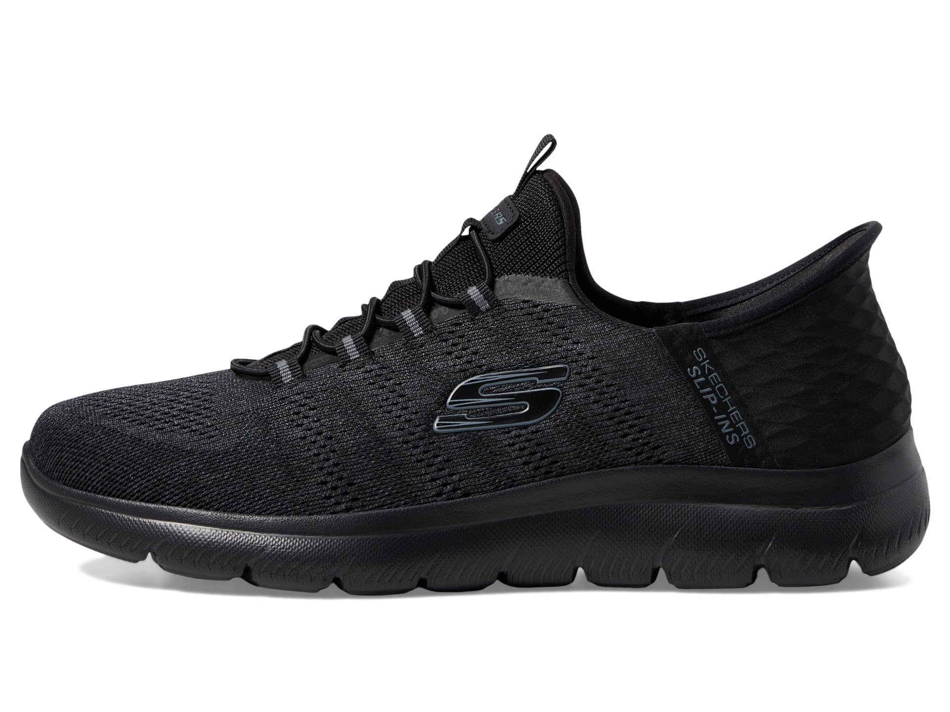 Skechers Men's Summits Key Pace Hands Free Slip-in Loafer, Black/Black, 9 Wide