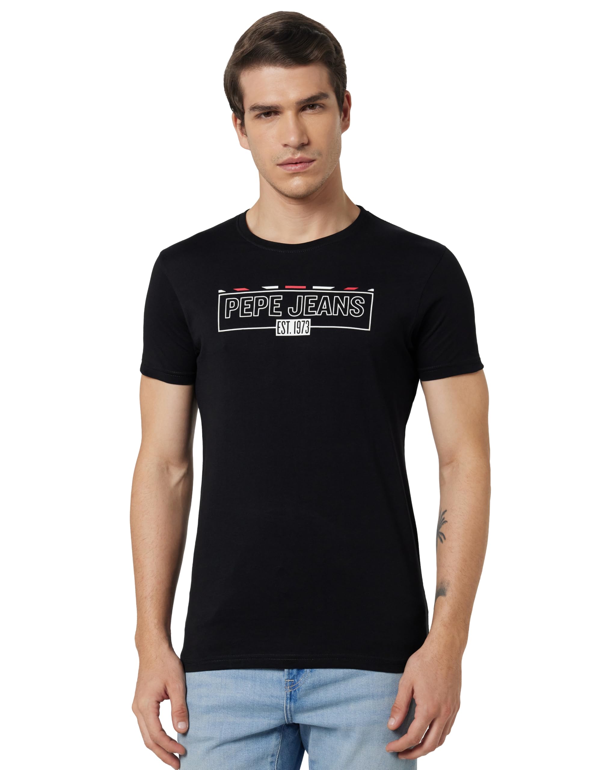 MenS Black Graphic Print T-Shirt