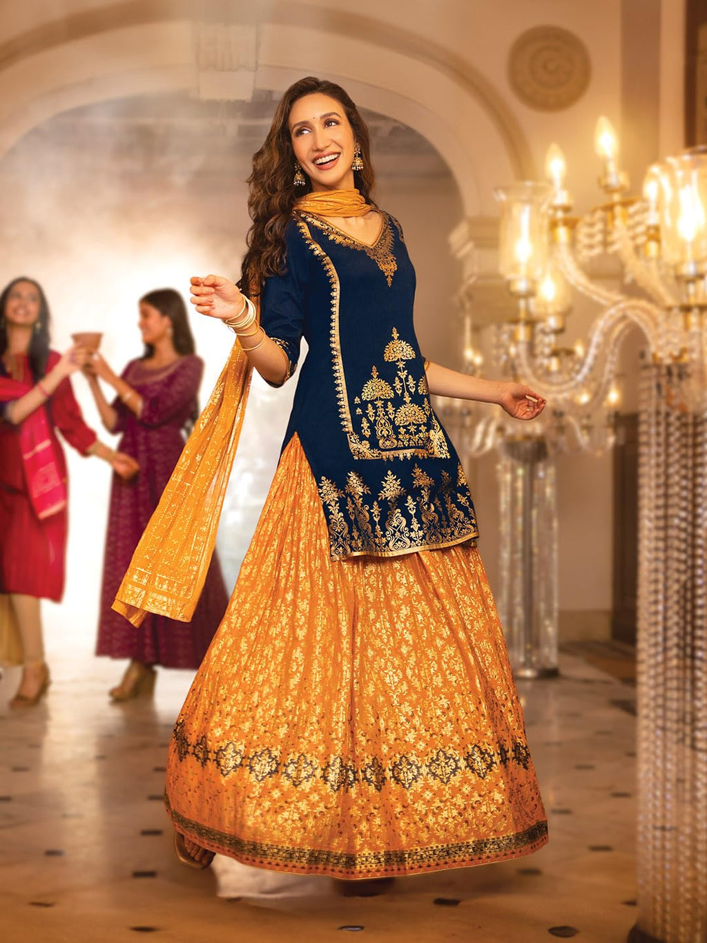 Aurelia Women'S Cotton Printed Set (23Auas14547-507310_Navy Blazer