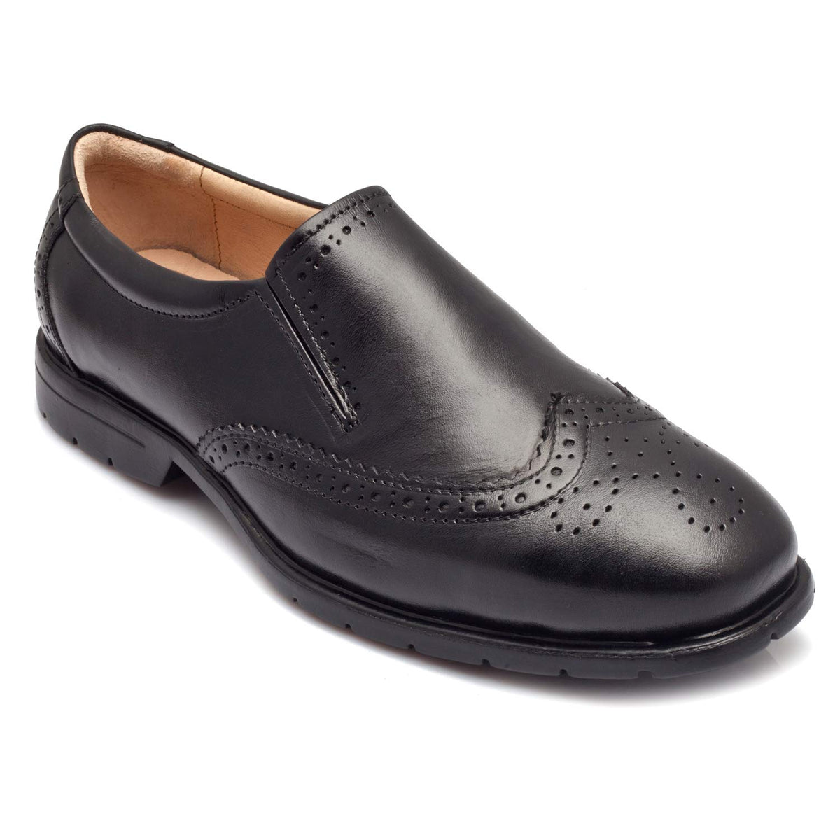 tZaro Formal Genuine Leather Slipon Brogue Shoes for Men  STDBRG2521 Black 9
