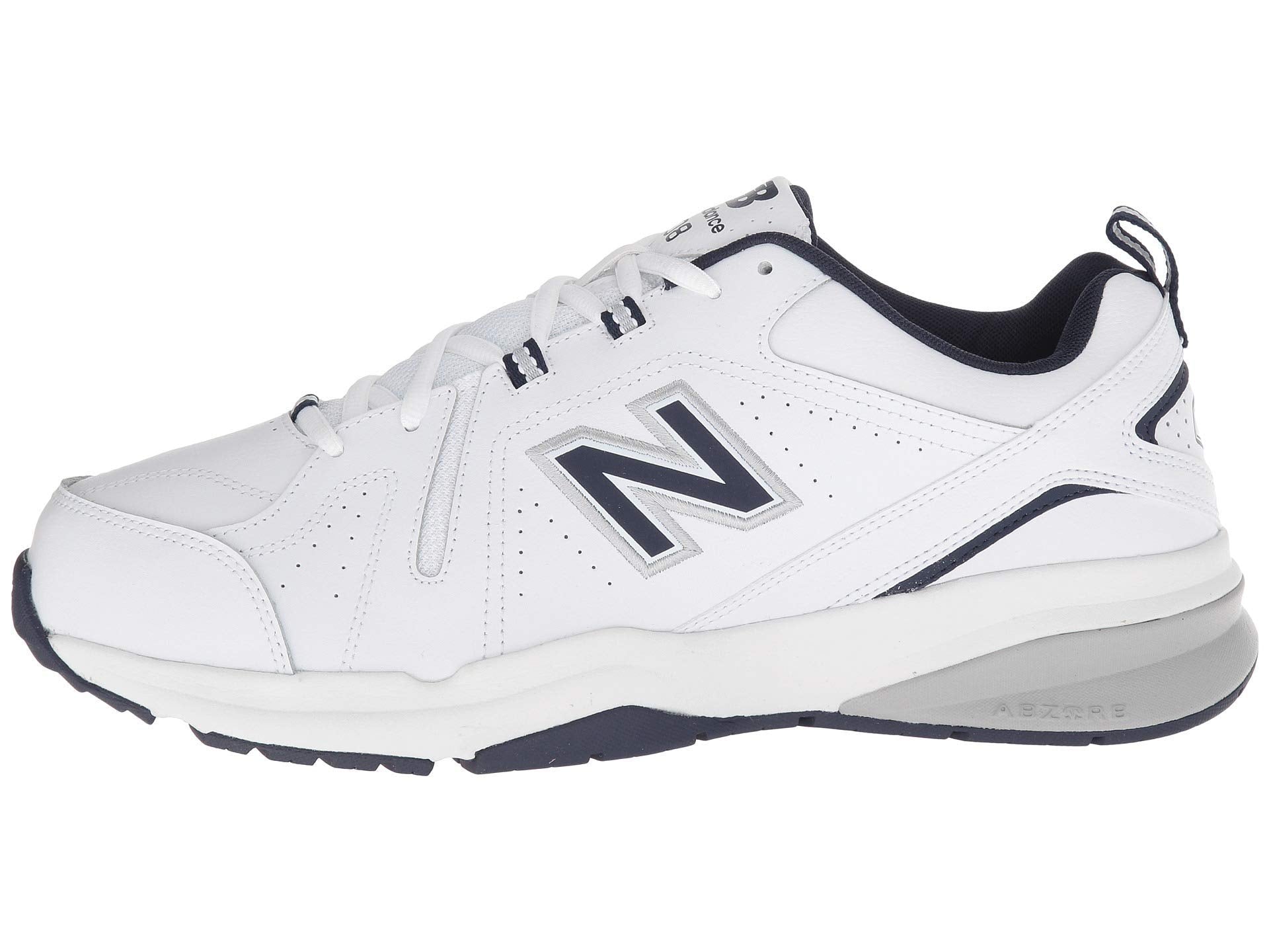 New Balance Men's 608 V5 Casual Comfort Cross Trainer, White/Navy, 10 Wide