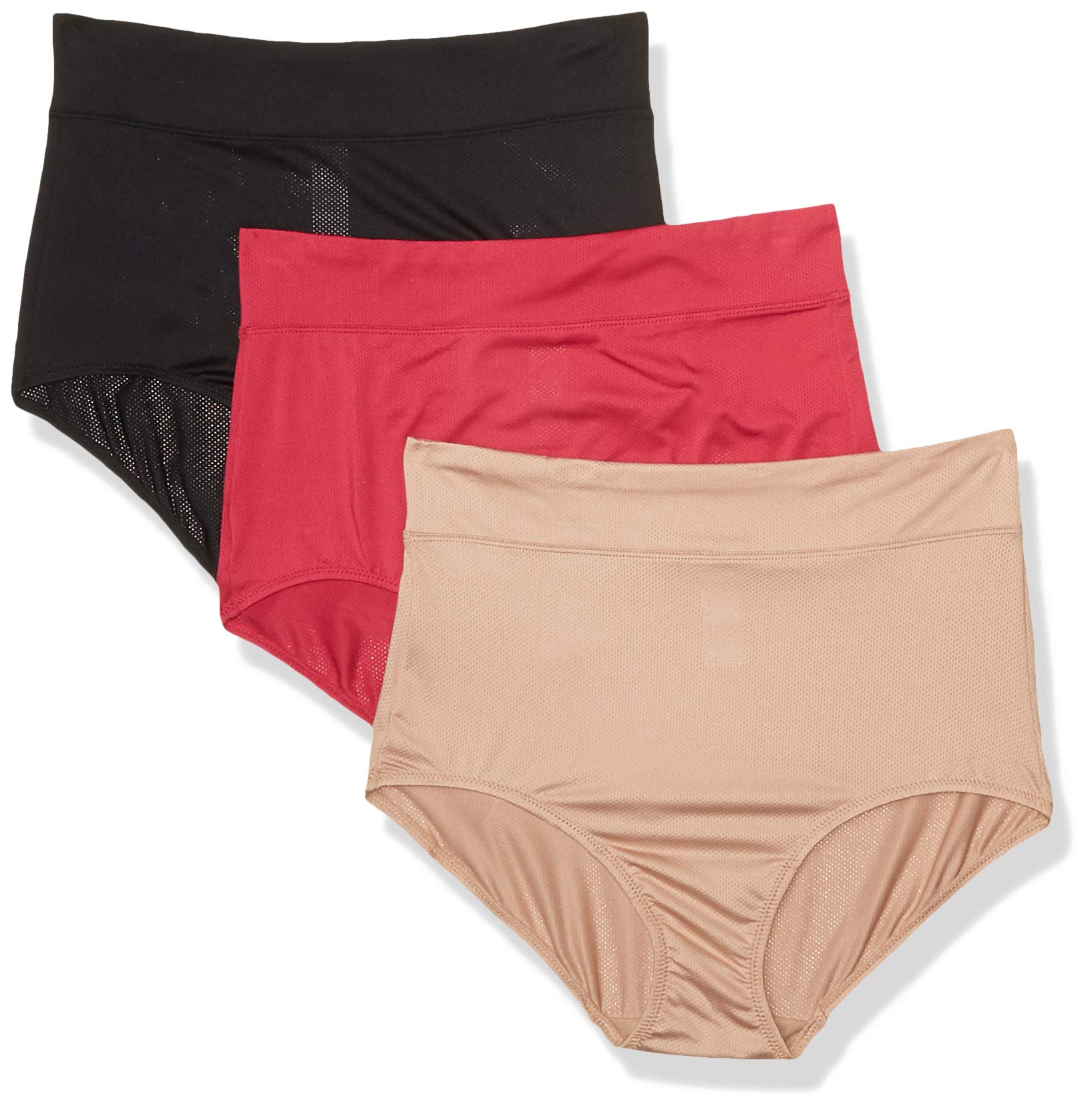 Warner's womens Blissful Benefits Breathable Moisture-wicking Microfiber Brief Rs4963w Underwear, Black/Toasted Almond/Vivacious