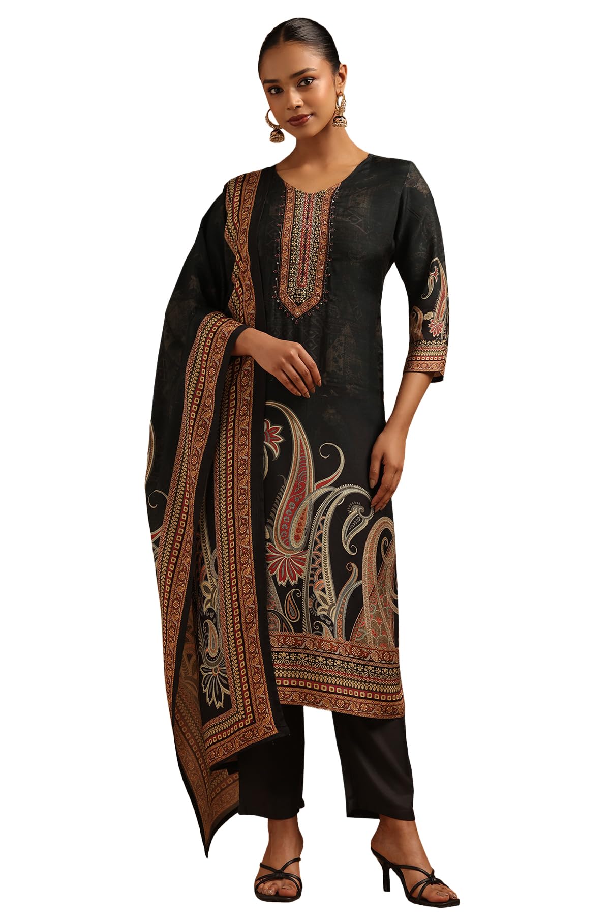 Soch Women Muslin Mirror Work Salwar Suit Set