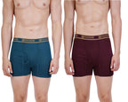 PRAKASAM COTTON -Marlow Mens 100% Pure Combed Cotton Outer Elastic Plain Trunks (Pack of 2)