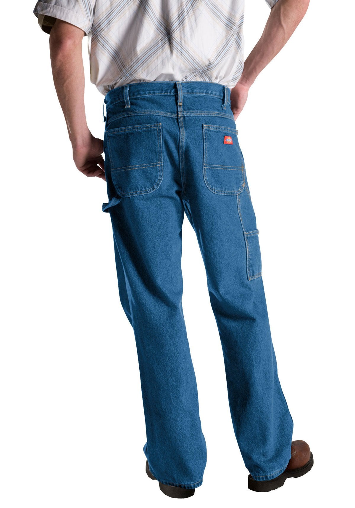 Dickies Men's Relaxed Fit Carpenter Jean, Stone Washed Indigo Blue, 30W x 34L