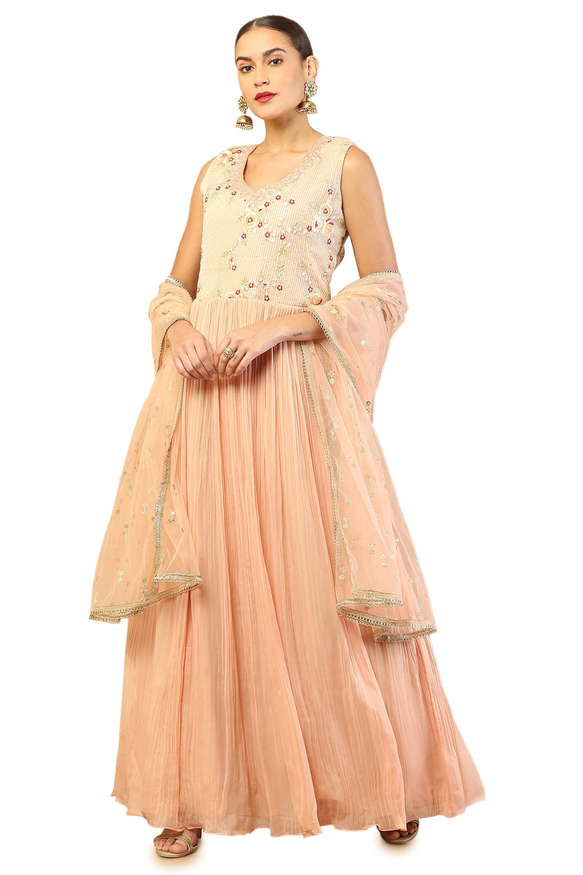 Soch Women Georgette Gown with Embroidered Designs