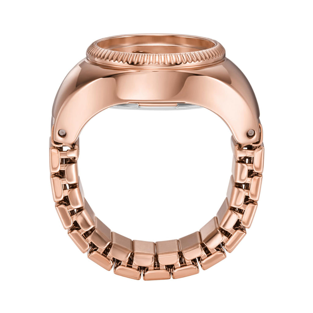 Fossil Women's Quartz Stainless Steel Two-Hand Watch Ring, Color: Rose Gold (Model: ES5247)