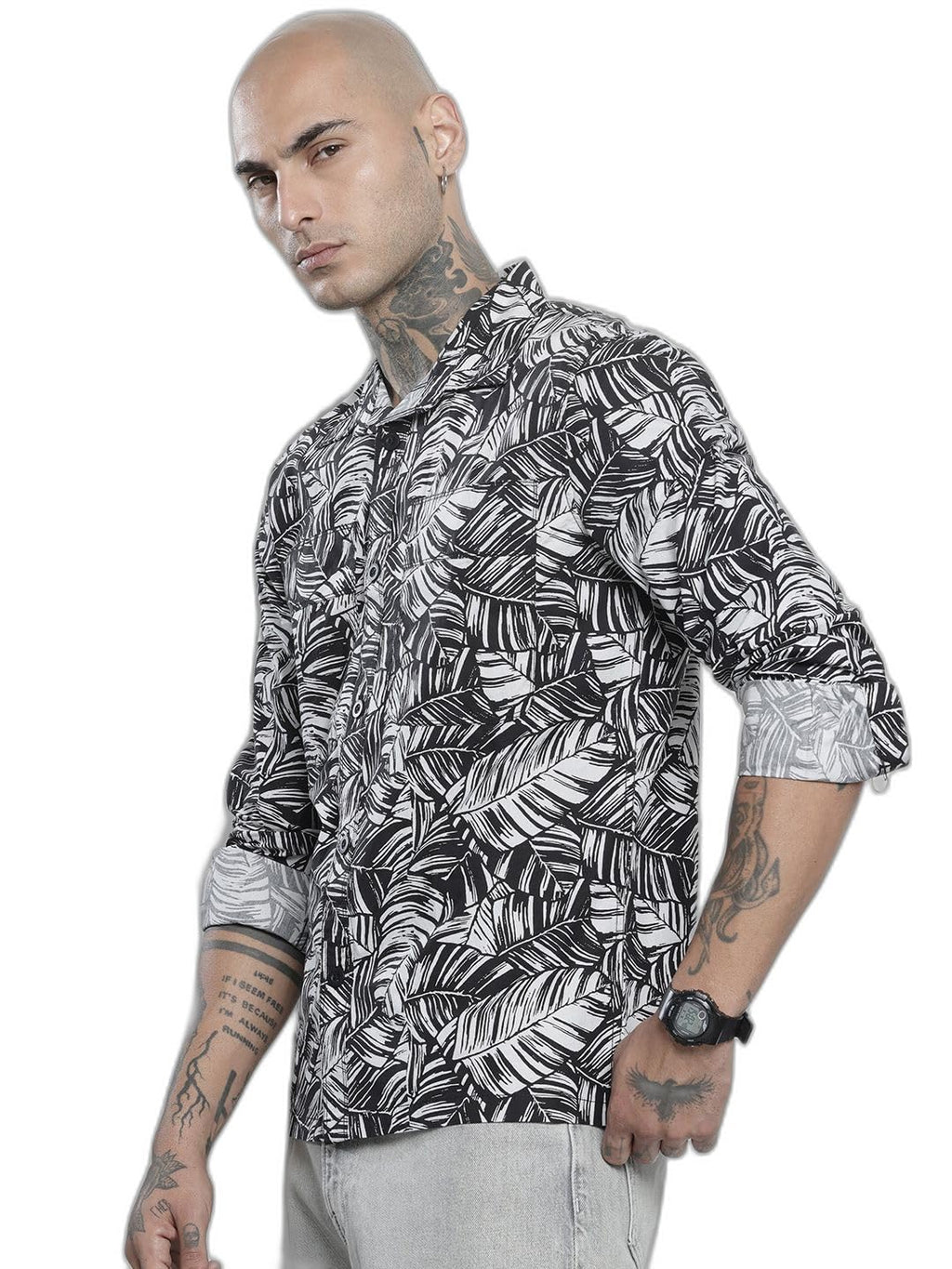 The Indian Garage Co Mens Regular Fit Abstract Casual Over Sweater