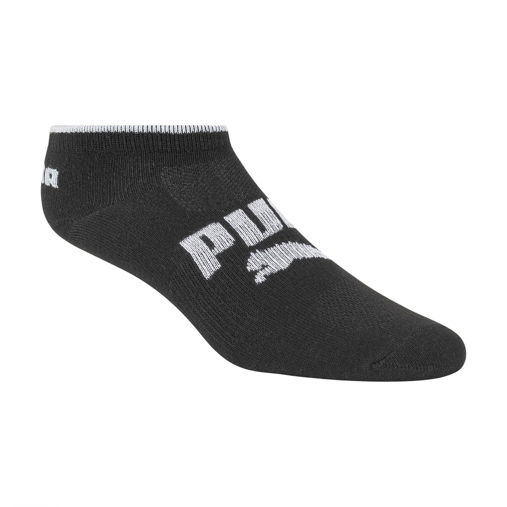 PUMA Womens 6 Pack Runner Socks, Black/Grey/White Logo, 9-11