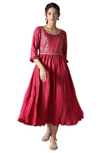 Aurelia WomenS Polyester Fit And Flare Knee-Length Casual Dress (22Fea13377-505394_Pink