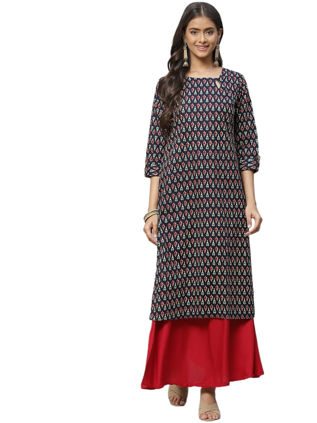 Aarika Womens Blue Color Printed Kurti (KURTI-NM-D-30-NAVY-BLUE-XXL)
