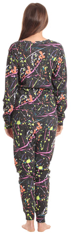 Just Love Womens Tie Dye Two Piece Thermal Pajama Set 6962-10682-XXL