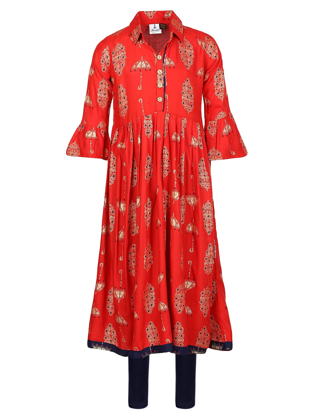 Aarika GirlS Cotton 1 Kurti 1 Legging (Nv-Kl-113_Navy Blue