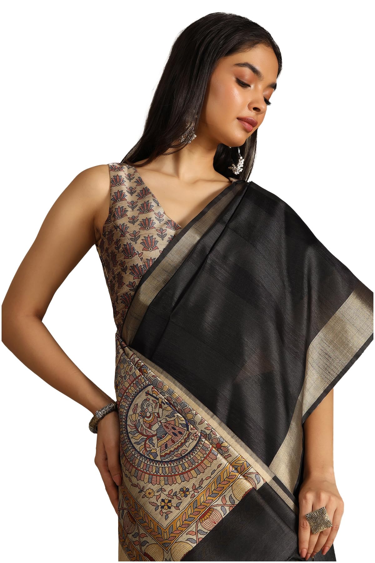 Soch Women Tussar Solid Saree