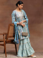 Libas WomenS Silk Blend Kurta Set (36693O_Blue