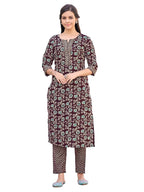Nainvish Women Kurta With Pant(Sd429_Kb-L) Dark Violet