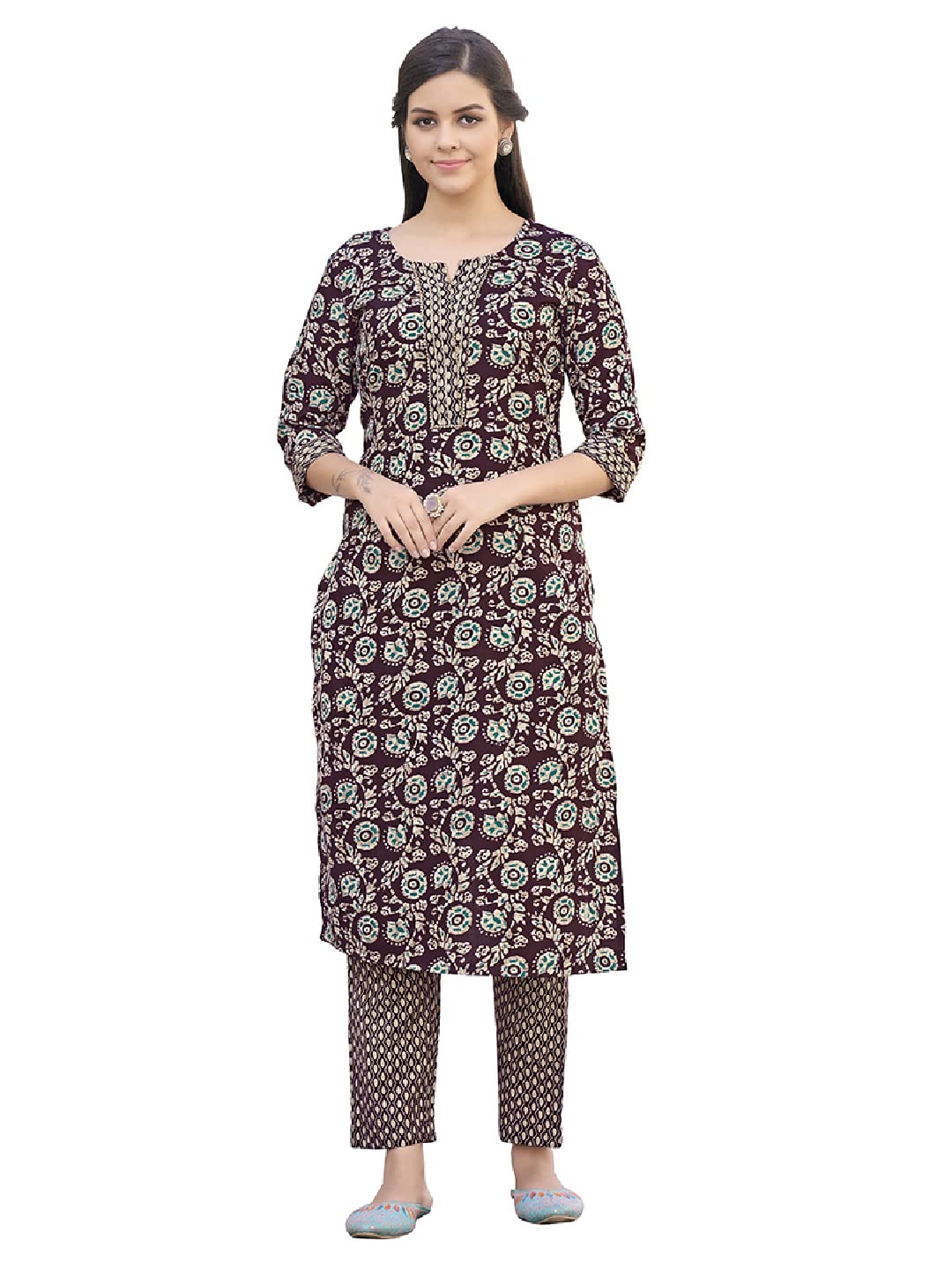 Nainvish Women Kurta With Pant(Sd429_Kb-L) Dark Violet