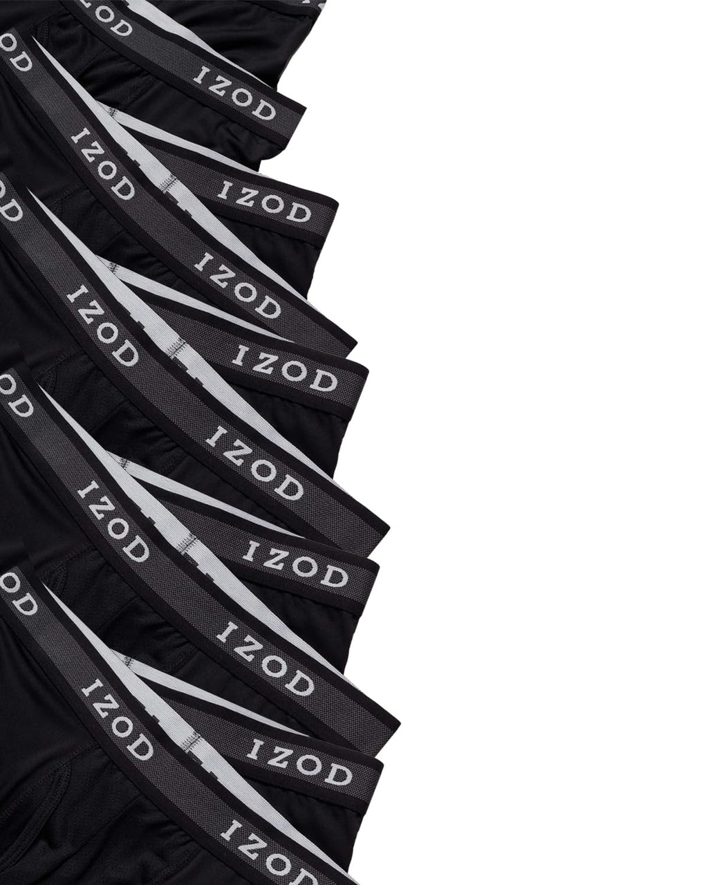 IZOD Men's Underwear - Performance Boxer Briefs with Mesh Functional Fly (10 Pack), Size Large, Black