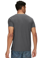 XYXX Mens Solid Regular Fit T-Shirt (XY_CR15_Tshirt_2_Merlot Maroon+Anchor Grey