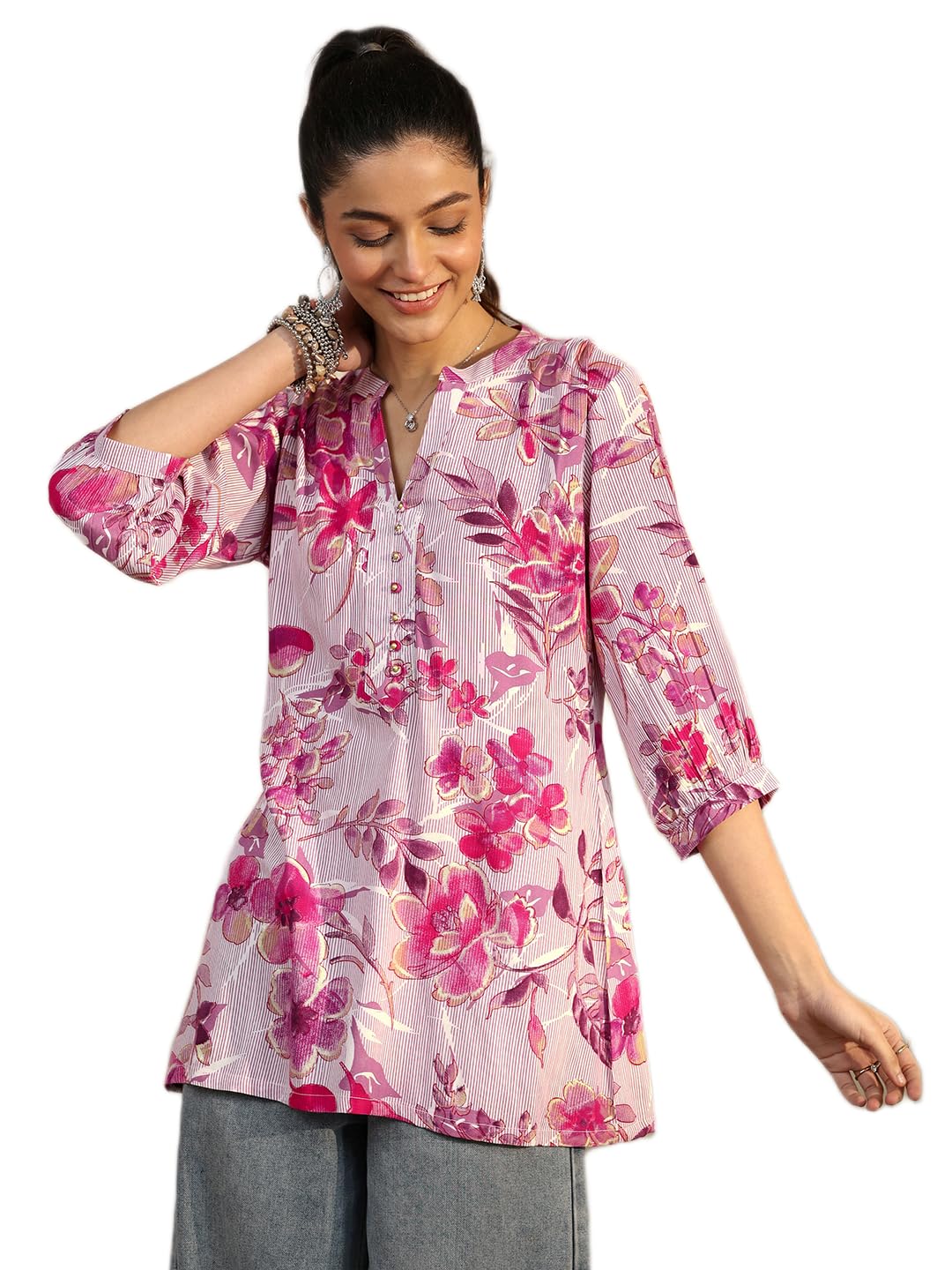 Libas Printed Rayon Straight Kurti-29949XXL