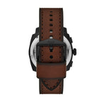 Fossil Men's Machine Chronograph Brown Leather Watch and Bracelet Set