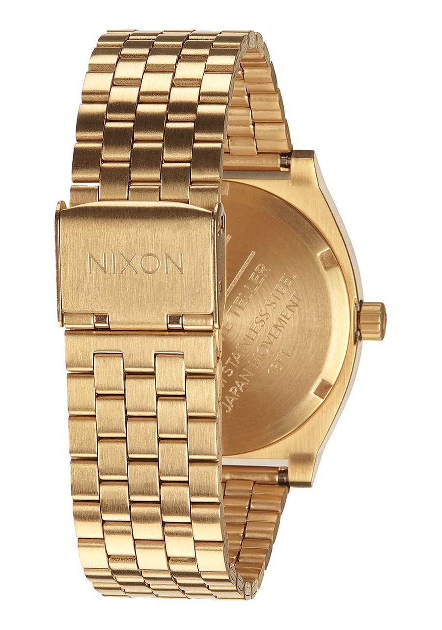 Nixon Time Teller All Gold/Black Sunray Womens Watch (37mm. Gold/Black Sunray Face & Gold Metal Band)