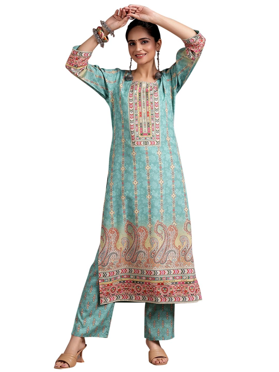 Libas Womens Printed Crepe Straight Kurta For Women