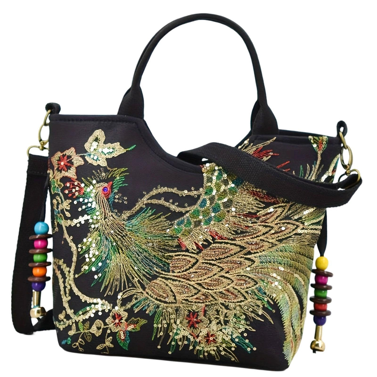 Enakshi Women Embroidery Handbag Accessories Canvas Tote For Dating Birthday Outdoor Black|Clothing, Shoes & Accessories | Women