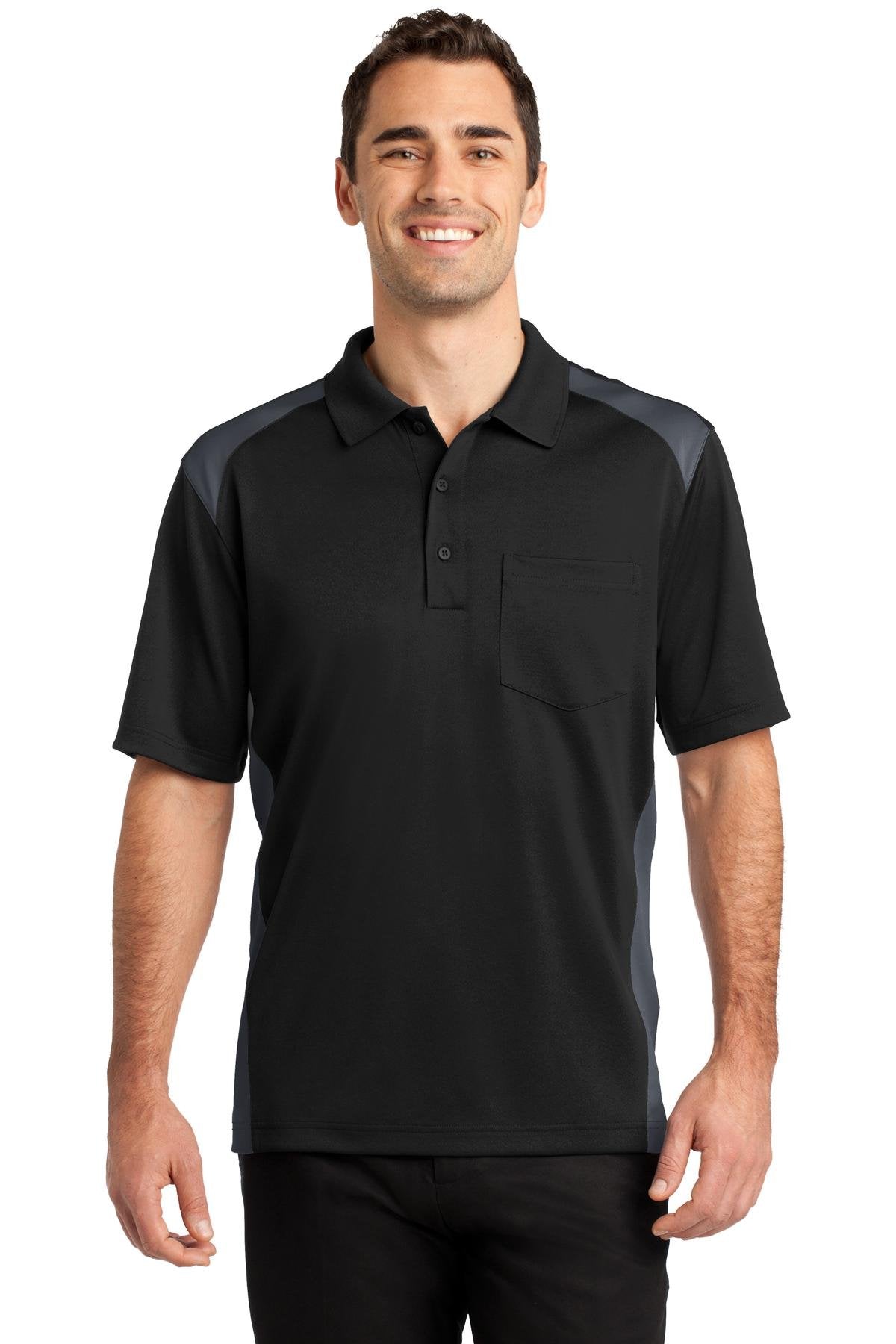 CornerStone Select Snag-Proof Two Way Colorblock Pocket Polo CS416