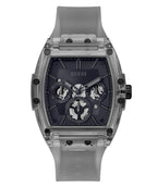GUESS Men's 43mm Watch - Grey Strap Navy Dial Grey Case