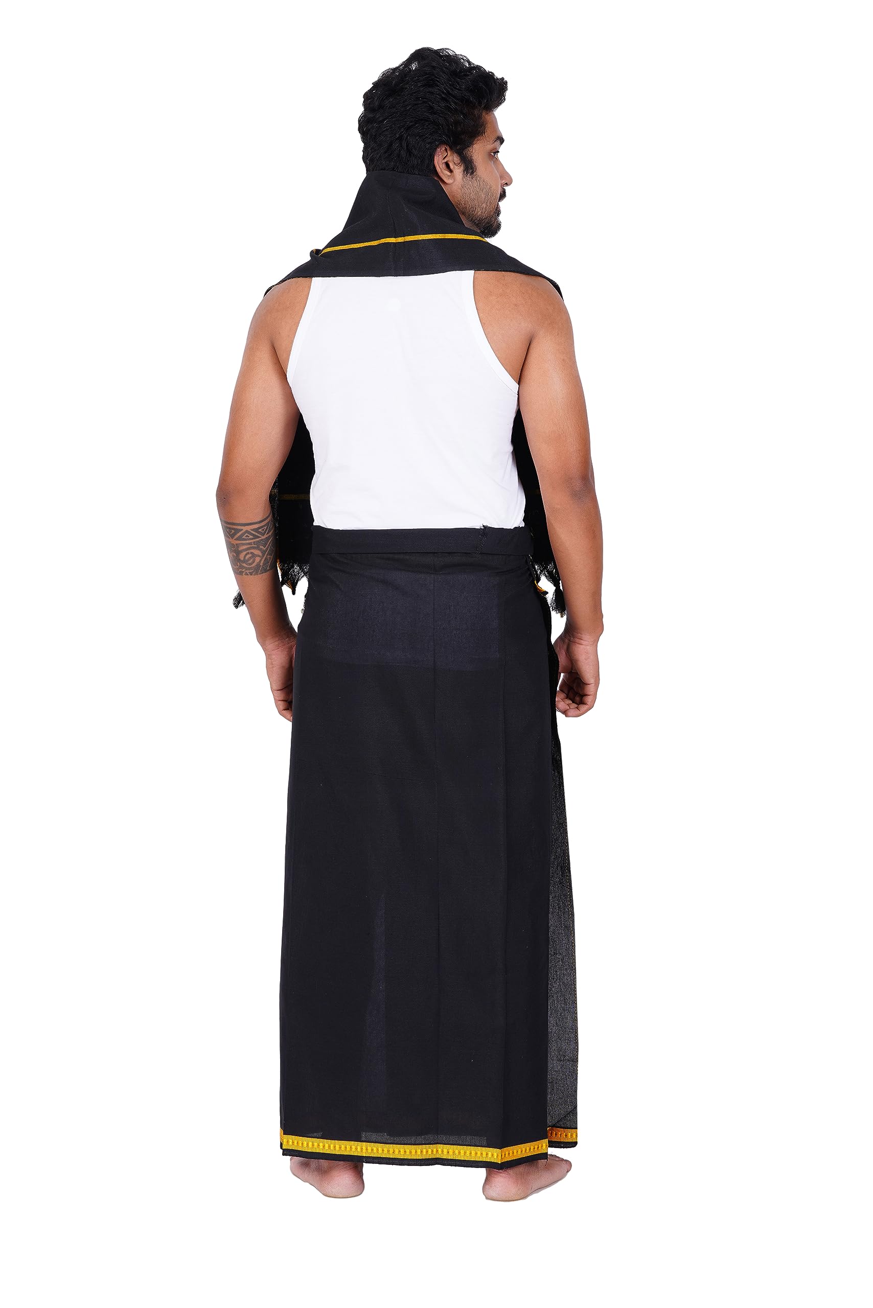 Prakasam Cotton MenS Pure Cotton Colour Dhoti (1.26X1.90Mtrs) With Matching Towel (0.74X1.50Mtrs) Set