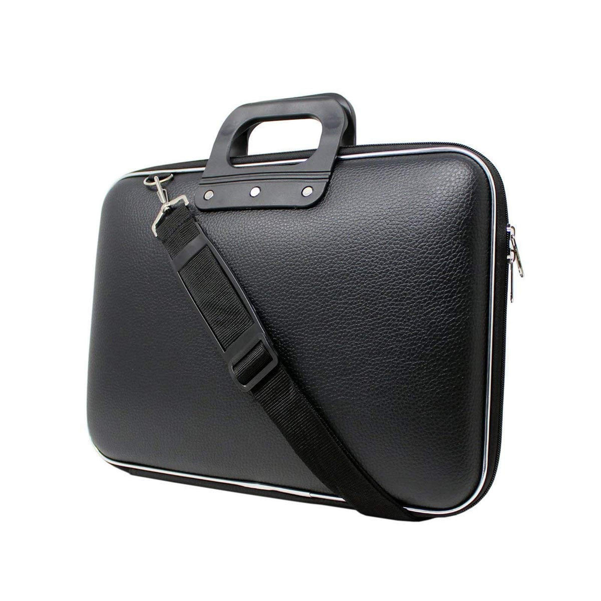 Usl Urfa Unisex Soft Shell Durable Pu Leather Durable Laptop Messenger Briefcase Carrying Case With Shoulder Strap For 15.6 In L 16123