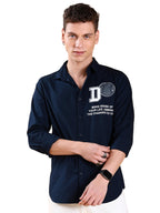 Ketch MenS Solid Regular Fit Shirt (Khsh001590_Navy