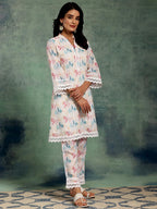 Libas WomenS Cotton Kurta Set (35586_Cream
