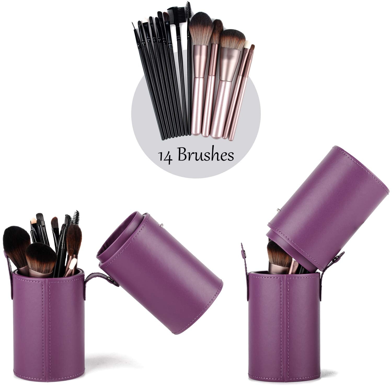 Narwey Makeup Brush Holder Travel Brushes Case Bag Cup Storage Dustproof for Women
