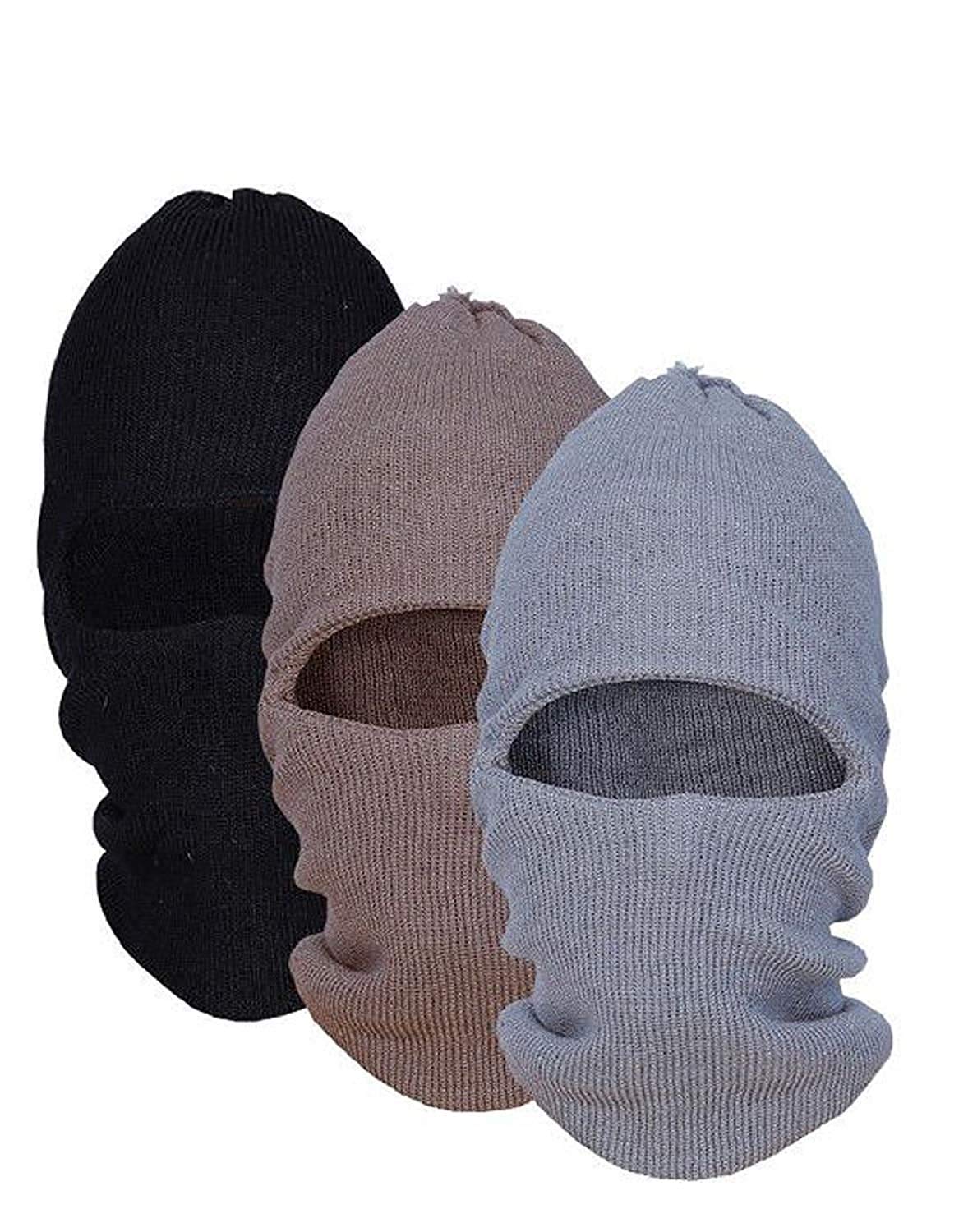 digital shopee Mens Acrylic Monkey Cap Pack of 3_Multicolor, Free Size