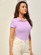 AVANOVA Slim Fit Western for Womens Ruched Solid Tunic Top_Purple