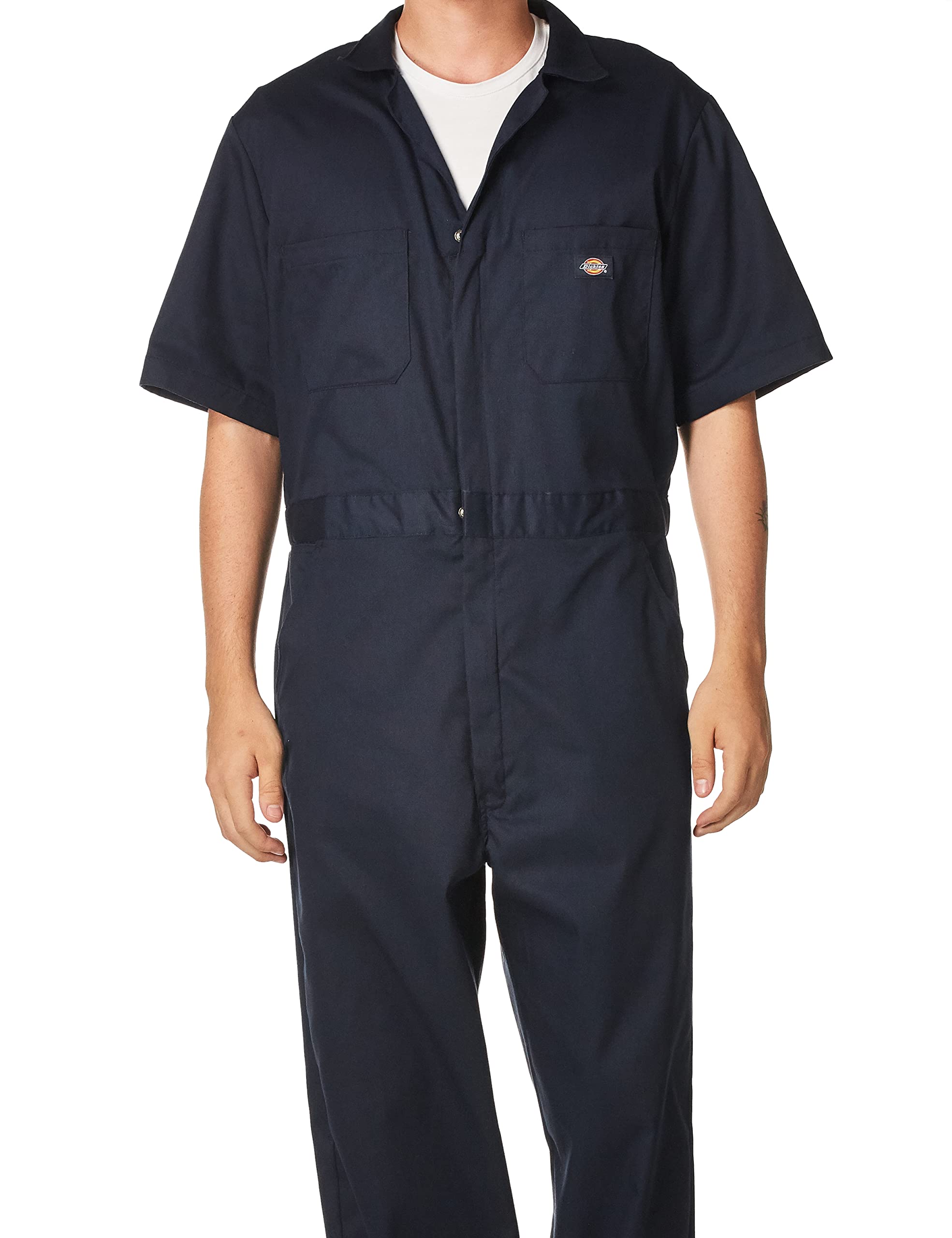 Mens FLEX Short-Sleeve coverall - DARK NAVY _L - Rg(D0102H7M952)