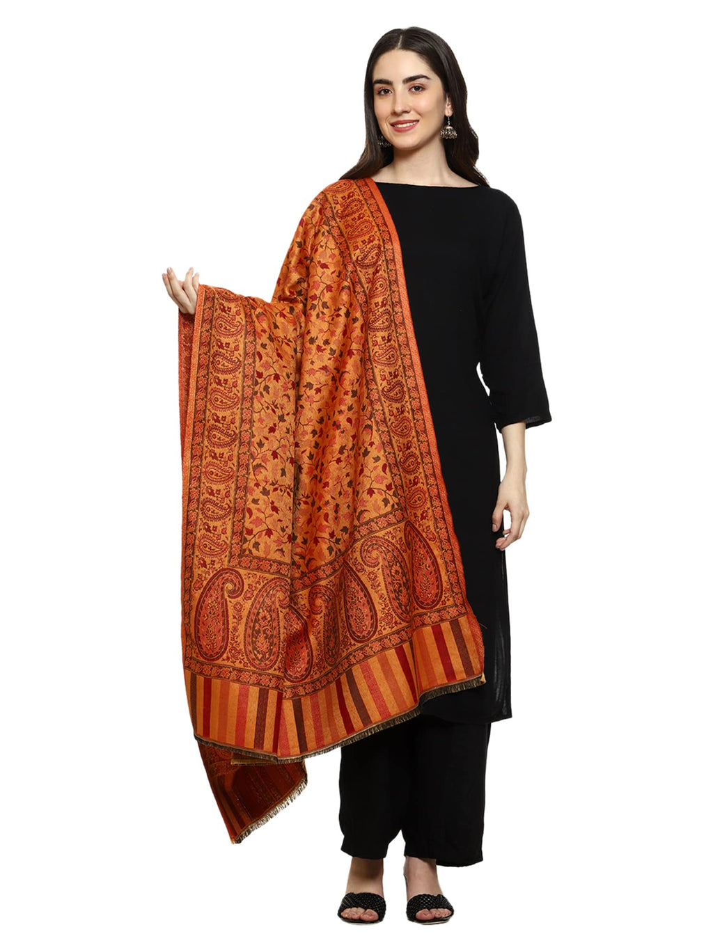 Weavers Villa Womens Kashmiri Woven Acro Wool Paisley Kani Ladies Shawl, 100cm x 200cm