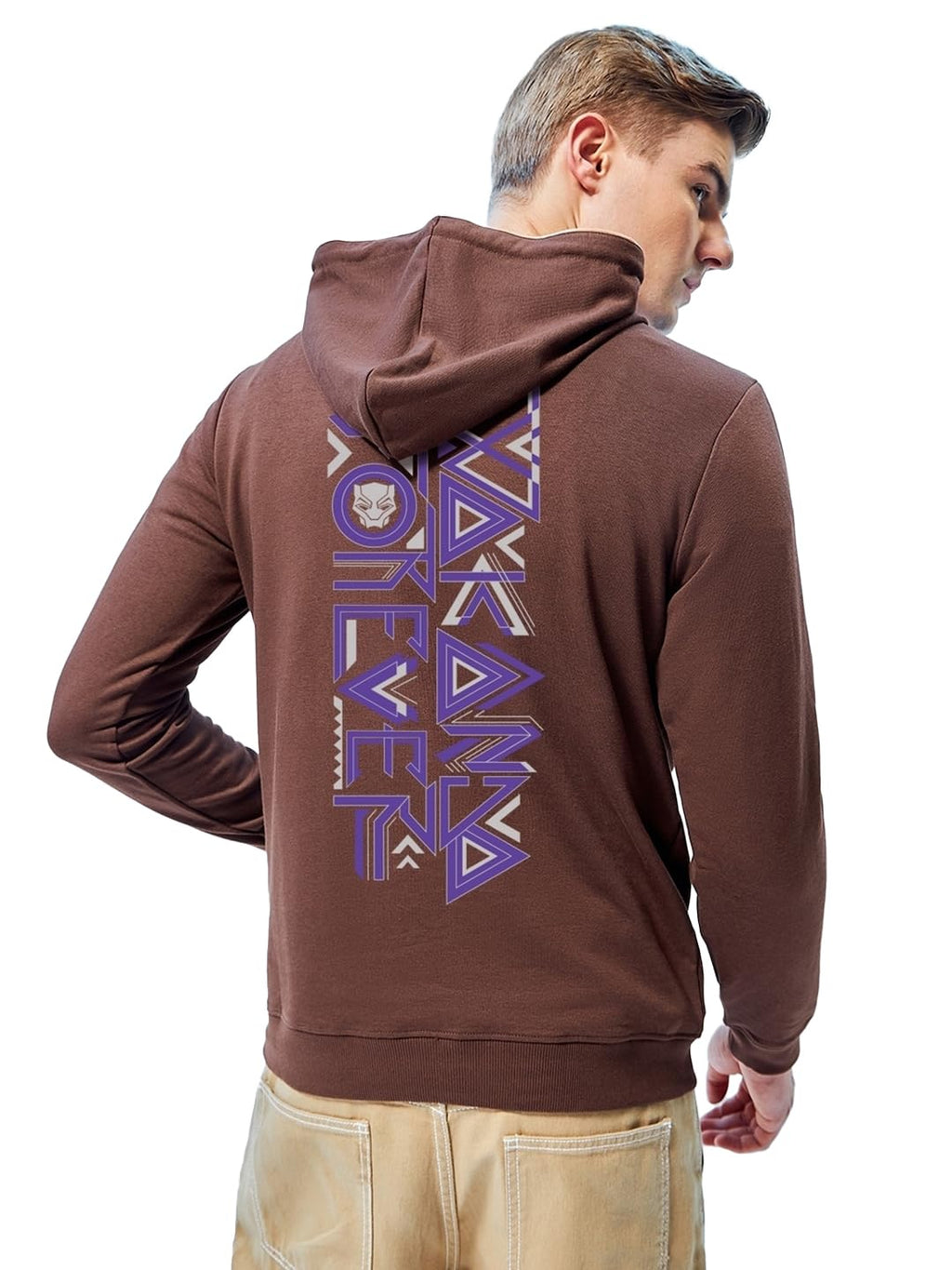Bewakoof Official Marvel Merchandise Mens Graphic Printed Regular Fit Hoodies_624910_Maroon_XL