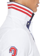 U.S. Polo Assn. Men's Slim Fit Pique Polo, White/Dodger Blue, Medium