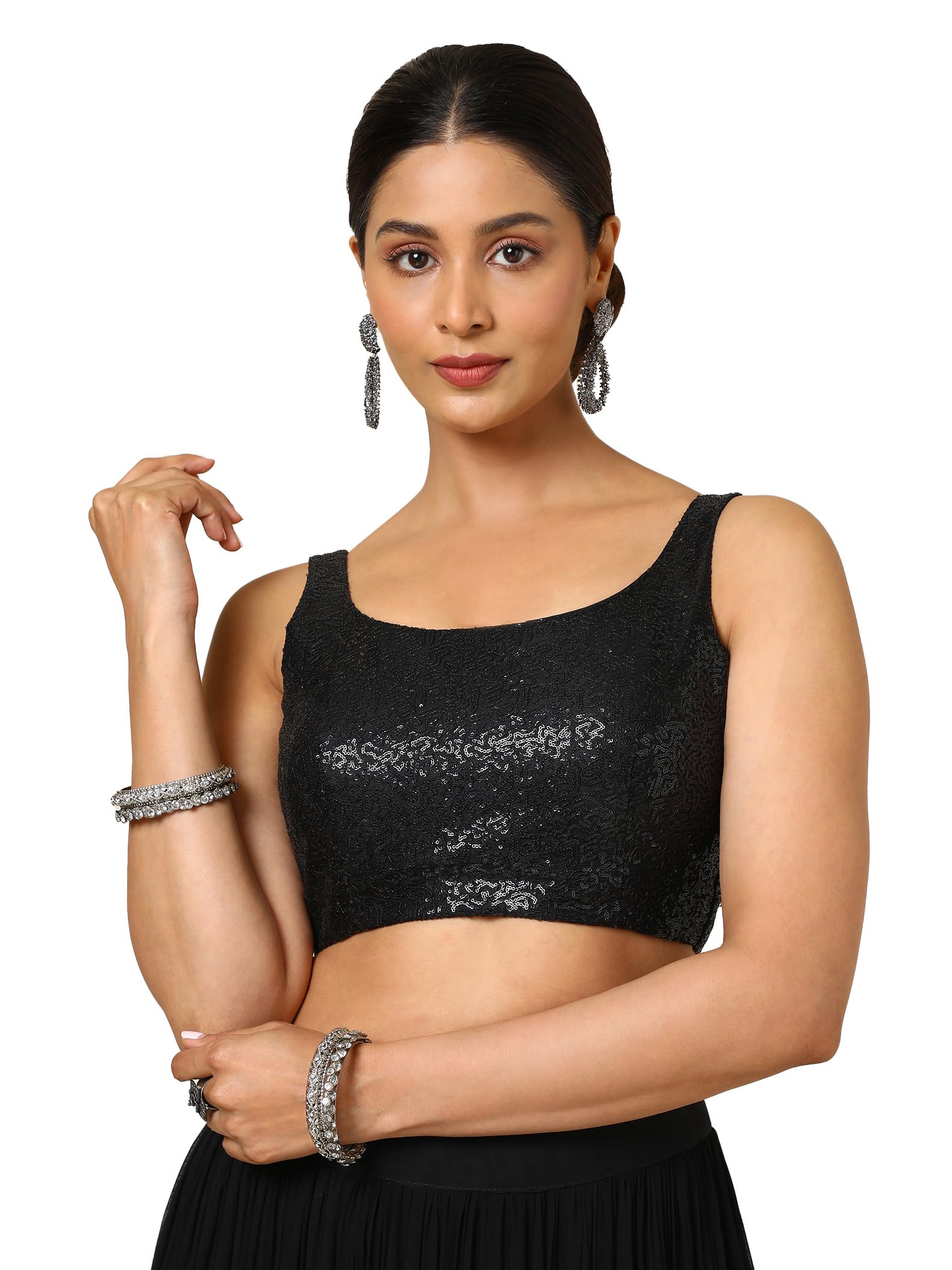 Soch Women Embellished Georgette Padded Blouse with Sequins