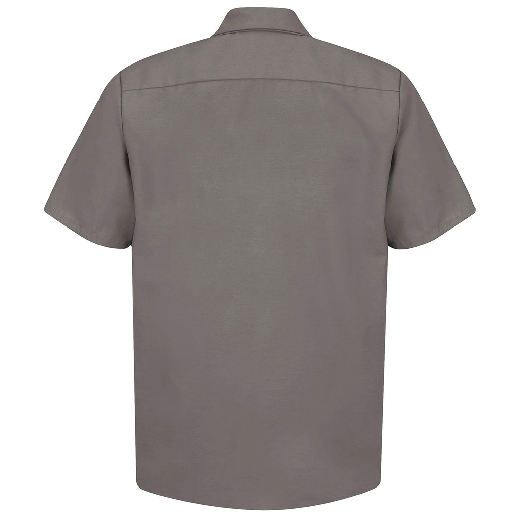 Red Kap Mens Standard Industrial Work Shirt, Regular Fit, Short Sleeve, grey, 4X-Large