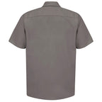 Red Kap Mens Standard Industrial Work Shirt, Regular Fit, Short Sleeve, grey, 4X-Large