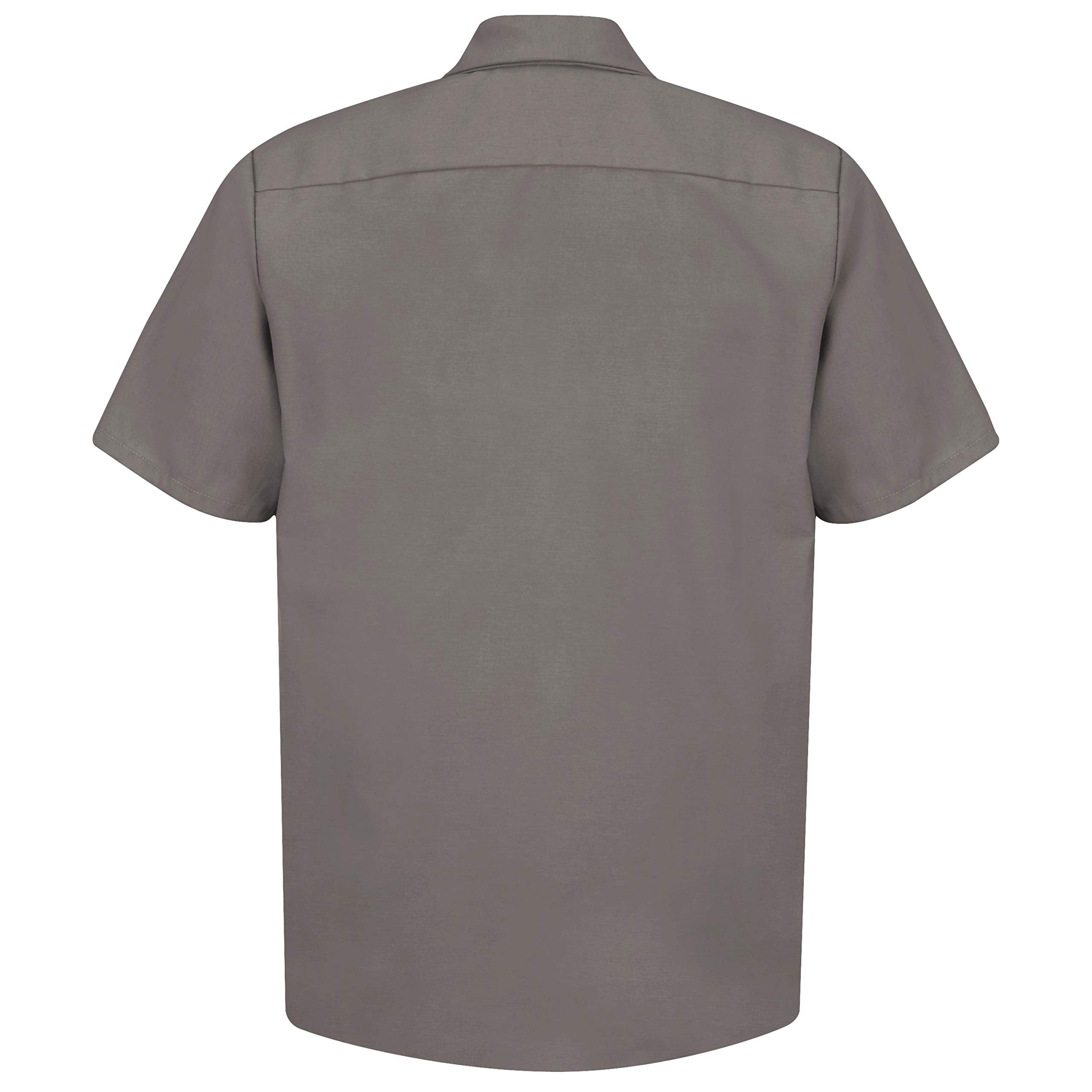 Red Kap Mens Standard Industrial Work Shirt, Regular Fit, Short Sleeve, grey, 4X-Large