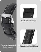 Fullmosa 22mm Leather Watch Bands compatible with Samsung galaxy Watch 46mm,galaxy Watch 3 45mm,gear S3 Frontierclassic,Huawei W